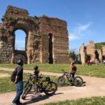 Ancient Appian way by bike with children