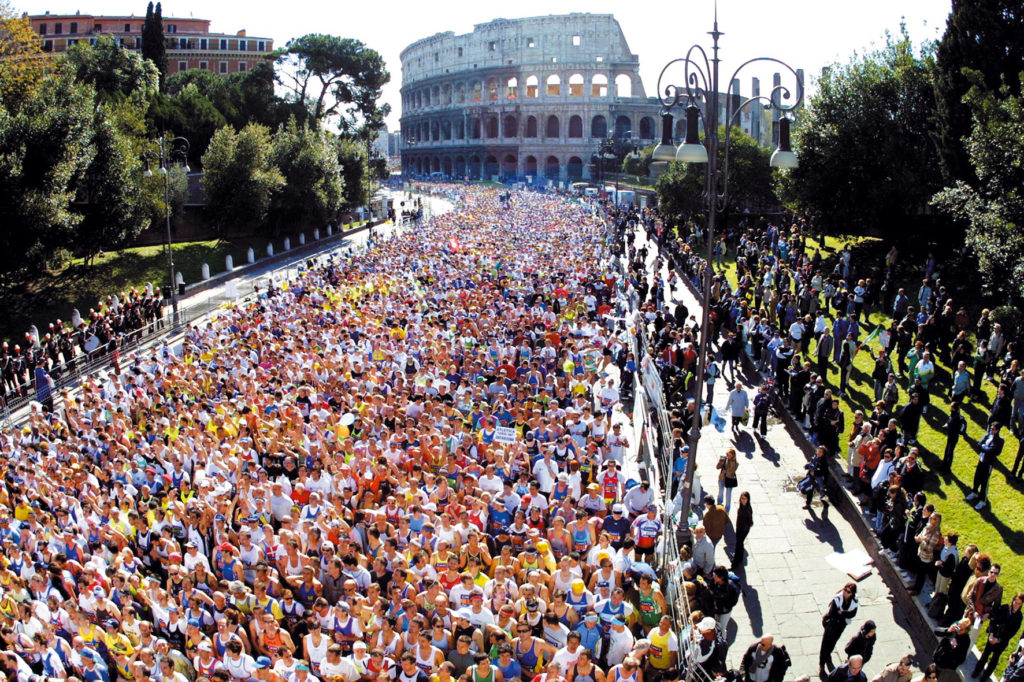 Rome Marathon Departure to Colosseum